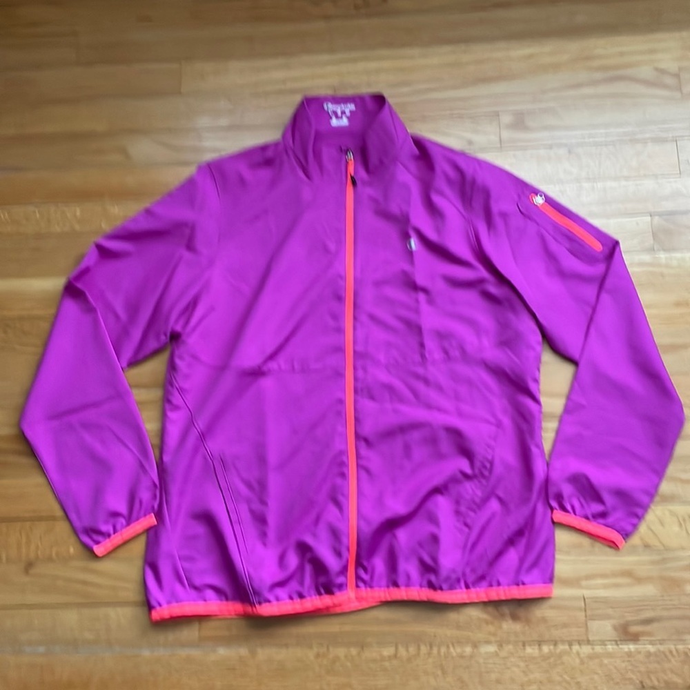 🌸Champion‎ Elite Womens Full Zip Two Toned Windbreaker in Purple and Orange B3